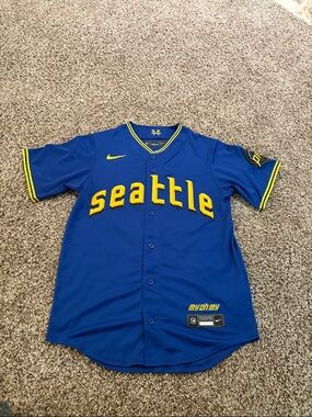 Nike Royal Blue & Yellow Seattle Mariners Ty France City Connect Jersey Adult Sm
